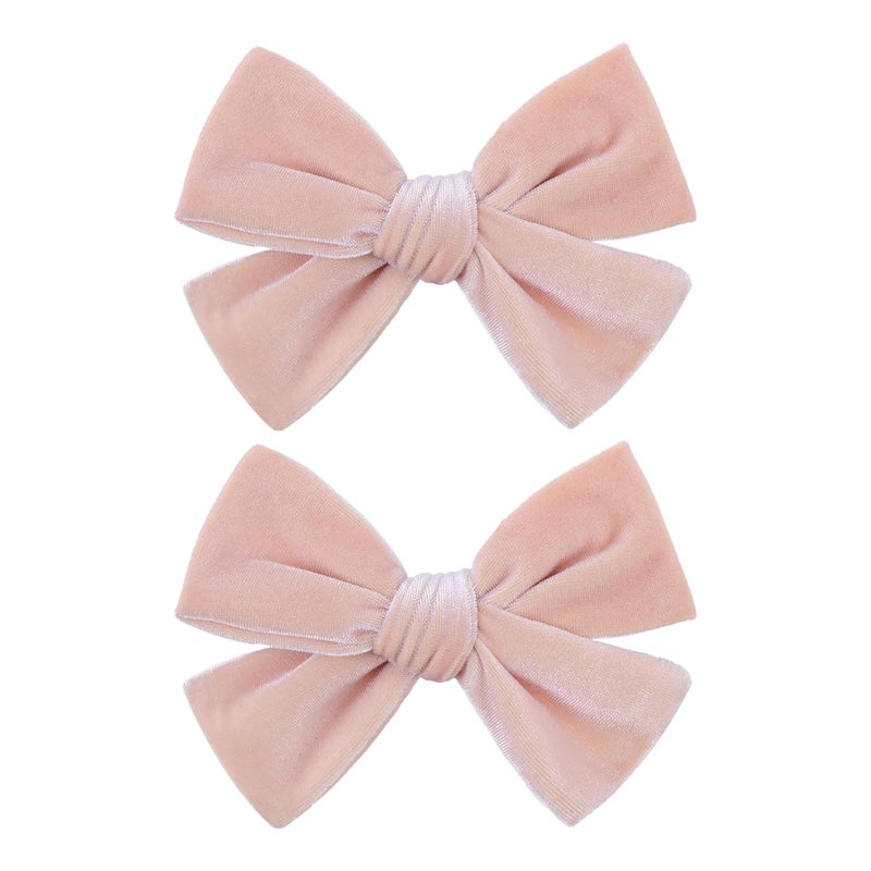 ONENINEDREAM Velvet Hair Bows Alligator Clips for Girls Pink Bow Clip for Hair Bowknot Alligator Barrettes Baby Girls Hair Accessories Pink Bows Toddlers Kids - Image 1